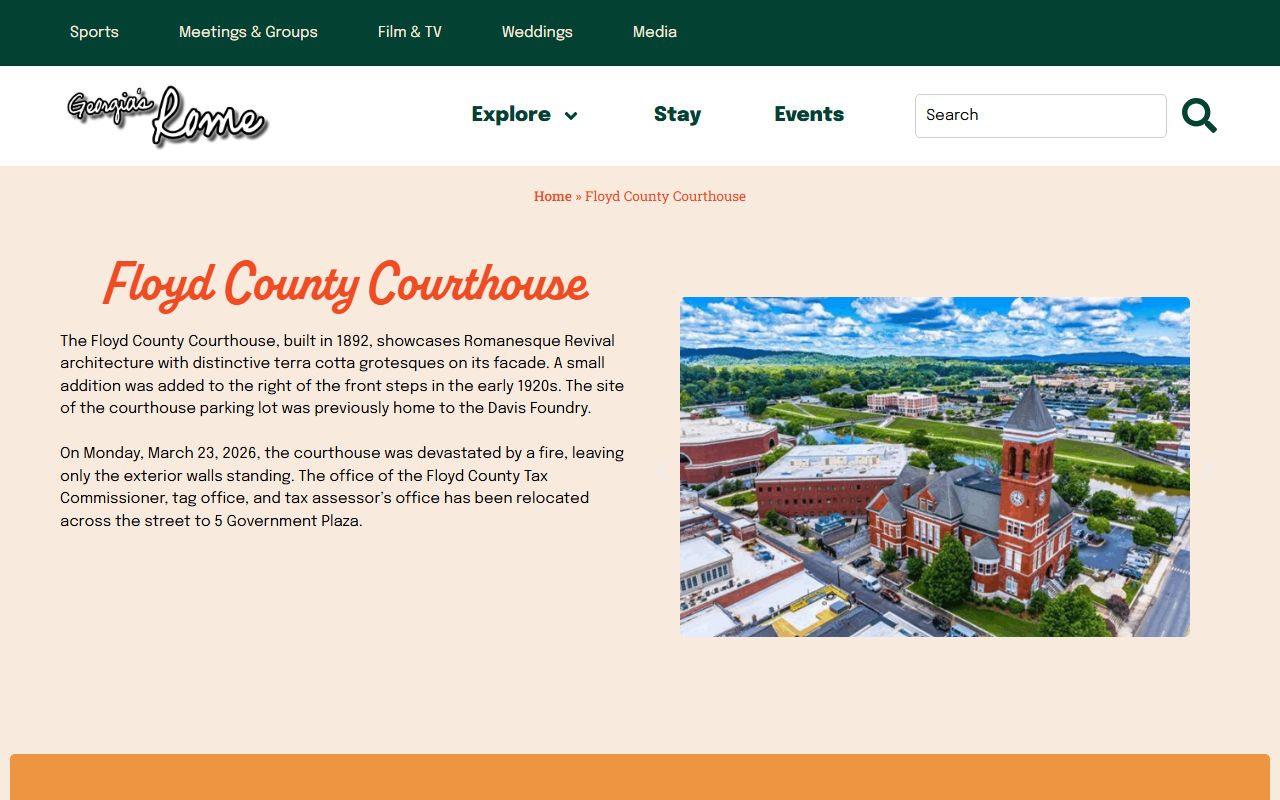 Floyd County court records historic courthouse page