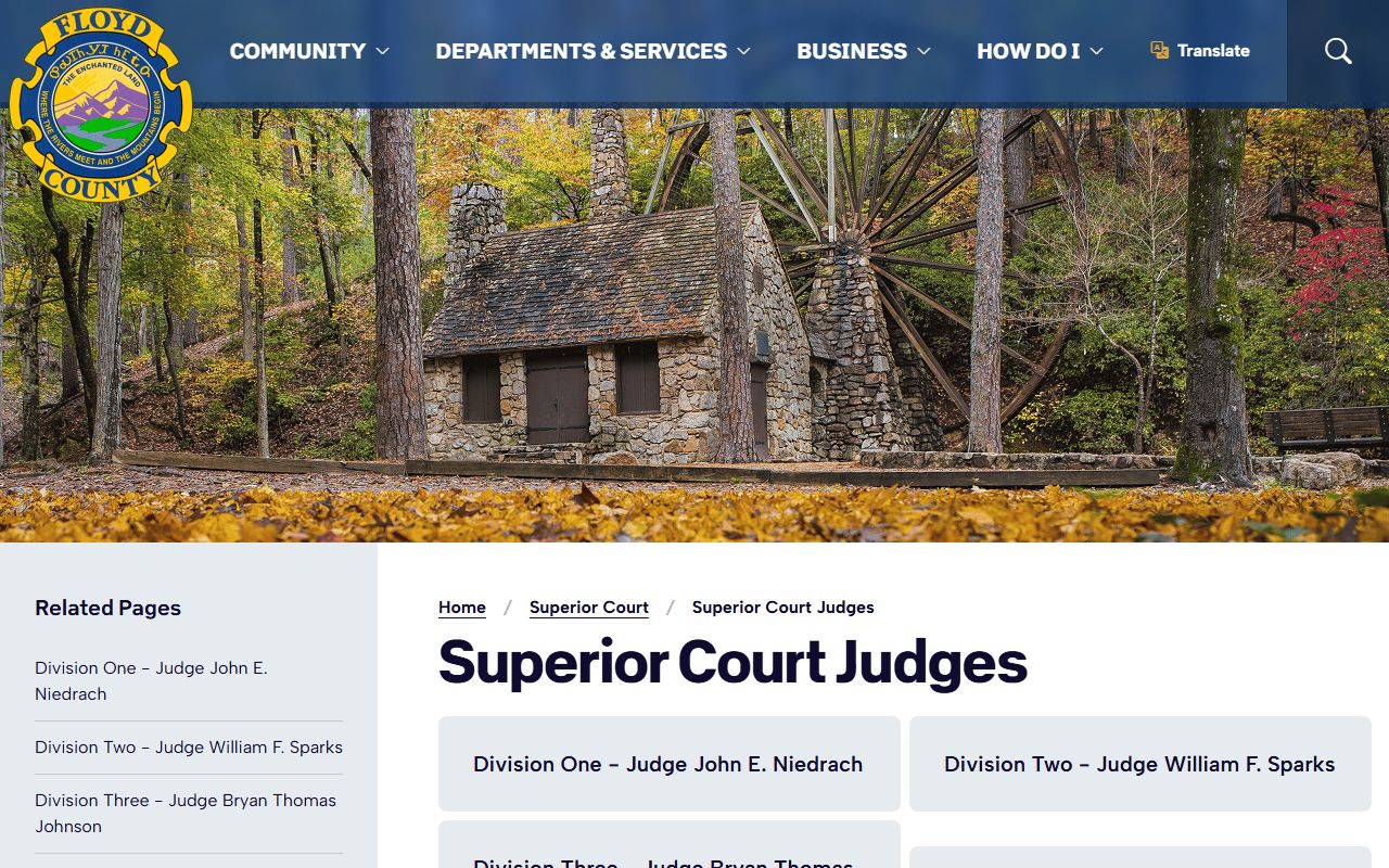 Floyd County court records Superior Court judges