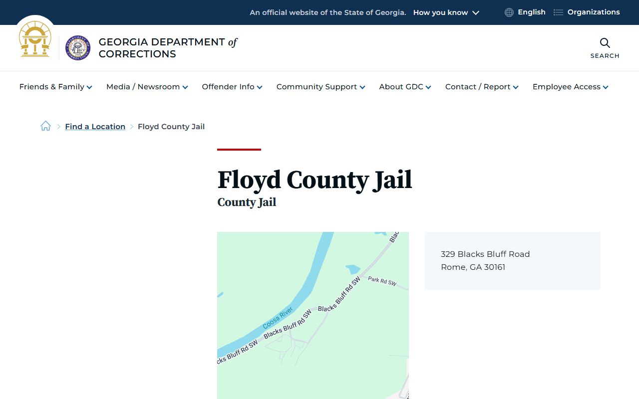Floyd County inmate records Georgia Department of Corrections jail listing