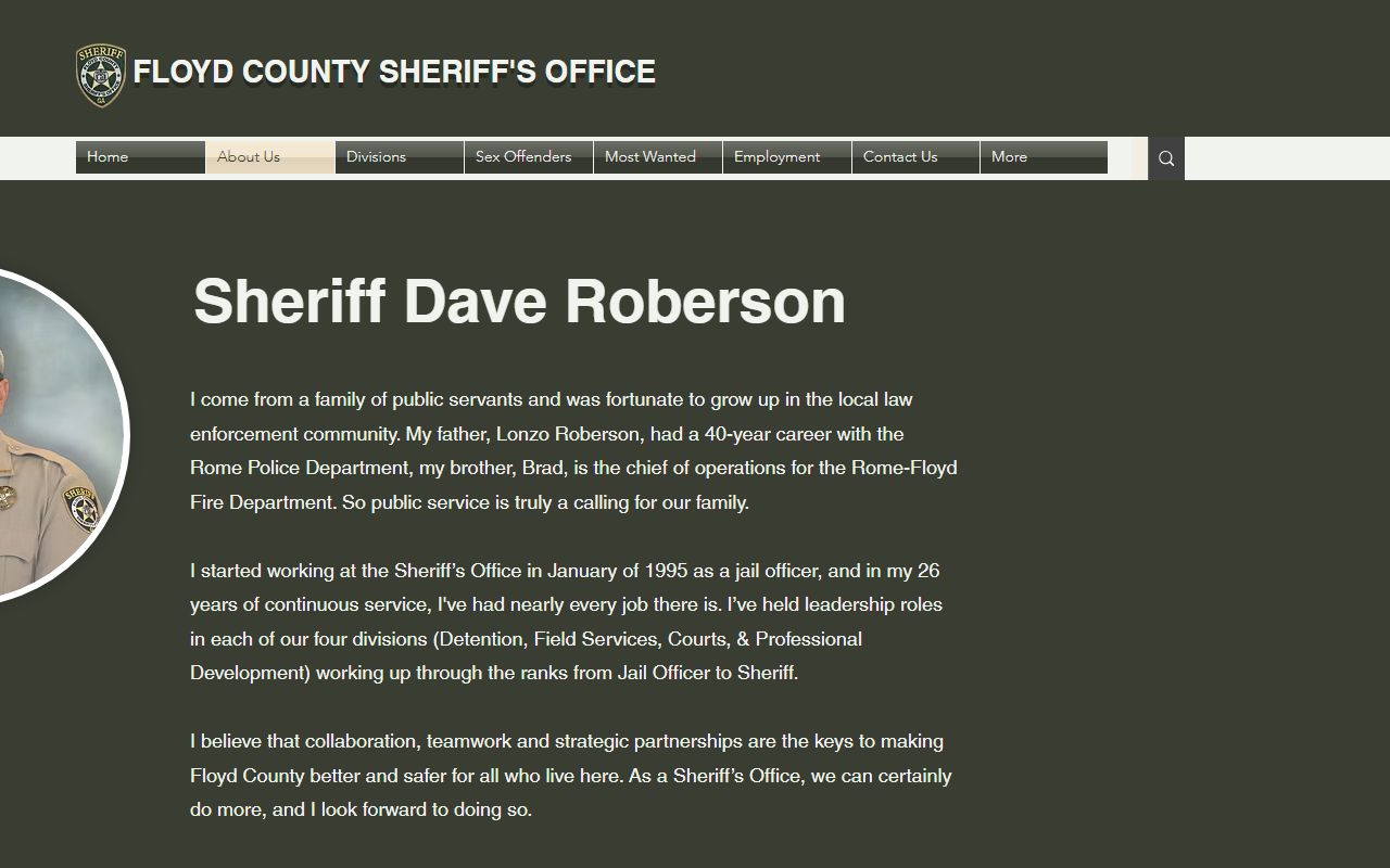 Floyd County inmate records sheriff office leadership