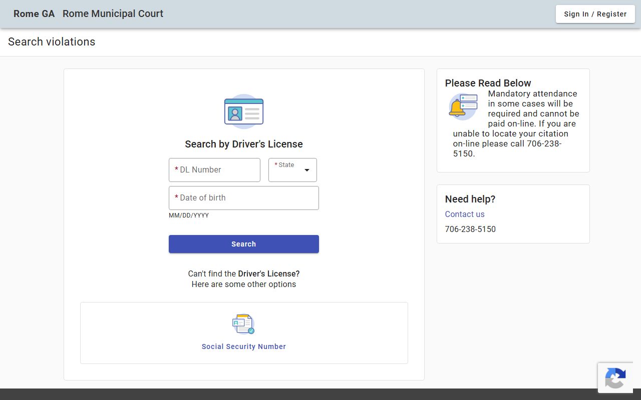 Floyd County traffic citation lookup Rome Tyler search portal